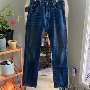 Men’s button fly Levi 501 jeans, 32W x 34L
